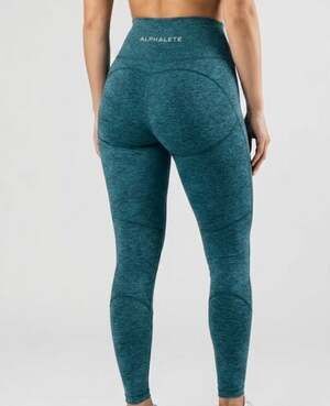 Alphalete OG Revival High-Waisted Leggings in Teal Marl-S